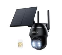 COOAU 4G Telecamera Esterno con SIM e pannello solare 2K Telecamere Nero