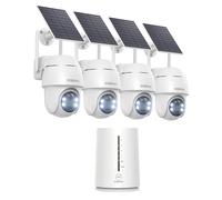 COOAU 4MP Telecamera Wi Fi Esterno Senza Fili Kit 4 Cam e Oannello Solare