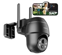 COOAU 5MP Telecamera Wi-fi esterno senza fili,batteria telecamera IP per esterni, riconoscimento intelloigente PIR, visione notturna a colori, allarme audio e luce, compressione video H.265