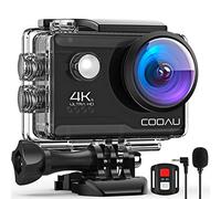 COOAU Action Cam HD 4K 20MP WiFi Con Microfono Esterno Fotocamera Sott'acqua 40M con Telecomando Videocamera Impermeabile 170° Grandangolare Time Lapse/2 Batterie 1200mAh/Accessori