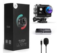 COOAU Action Cam HD 4K 20MP WiFi Con Microfono Esterno Fotocamera Sott'acqua 40M con Telecomando Videocamera Impermeabile 170° Grandangolare Time Lapse/2 Batterie 1200mAh/Accessori
