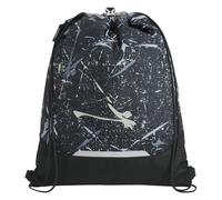 Coocazoo Sacca da palestra con scomparto con cerniera e coulisse, elementi riflettenti, fibbia per fissaggio allo zaino scolastico, 10 litri, a partire dalla 3a classe, Reflective Splash - Nero