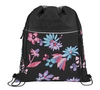 coocazoo Sacca da palestra con scomparto con cerniera e coulisse, elementi riflettenti, passanti per fissaggio allo zaino scolastico, 10 litri, a partire dalla 3a classe, Artnight floreale, Sacca