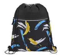 coocazoo Sacca da palestra con scomparto con cerniera e coulisse, elementi riflettenti, passanti per fissaggio allo zaino scolastico, 10 litri, a partire dalla 3a classe, Crazy Artnight, Sacca