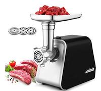 COOCHEER Tritacarne elettrico 3 in 1 Multi tritacarne con 3 piastre in acciaio inox e tubi di riempimento per salsicce, per uso domestico