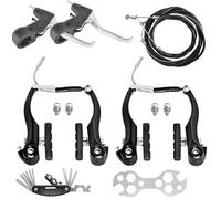 Coocnh Kit Freni V-Brake Completo per Bicicletta MTB/BMX/Pieghevole - Set Freni Anteriore e Posteriore con Leve in Alluminio Cavi Pinze e Strumenti Multiuso (Cavo Lungo 165cm + 70cm)