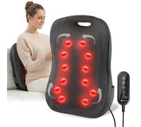CooCoCo Massaggiatore per la schiena aggiornato 2024 con calore, massaggiatore shiatsu 2 in 1 per alleviare il dolore lombare, cuscino massaggiante 3D per impastare i tessuti profondi per schiena,