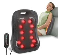 CooCoCo Massaggiatore per la schiena con calore, cuscino massaggiante 3D per impastare i tessuti profondi per schiena, vita, gambe, gambe, rilassamento dei piedi, percussioni e shiatsu, massaggiatore