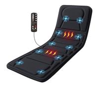 CooCoCo Tappetino per massaggio completo con calore, 10 motori, massaggiatore vibrante per schiena, collo, spalle, cuscino riscaldante per sedia, regali per papà e mamma