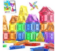 Coodoo Piastrelle magnetiche per bambini dai 4 agli 8 anni, giocattoli per bambini, blocchi magnetici, giocattolo da costruzione STEM, regalo per e bambine dai 3 anni in su