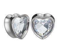 COOEAR 1 paio di calibri auricolari a forma di cuore, tunnel auricolari e tappi elastici per carne espansori da 8mm a 25mm.