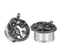 COOEAR 1 paio di misuratori per orecchie da carne Piercing Plugs Tunnel Orecchini a serpente Barelle Extender Uomo Donna Regalo Gioielli per il corpo.