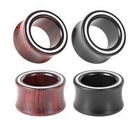 COOEAR 2 paia di calibri per le orecchie in legno Occhiello Tunnel per le orecchie Tappi eleganti Orecchini a forma di cerchio con conchiglia Barella.