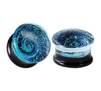 COOEAR Bouchons et tunnel en verre Galaxy Piercing Expander Expander Barelle Coppia regalo confezionato gioielli dimensioni da 6mm a 25mm.