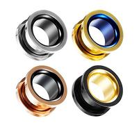 COOEAR Calibri Auricolari Tappi in Acciaio Chirurgico a Vite, Orecchini per barelle per Carne, Tunnel Colorati da 6 mm a 30 mm.
