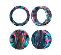 COOEAR Tappi per le orecchie Tunnel Misuratori per orecchie, doppio espansore svasato, 2 paia di orecchini in acrilico colorati., 1"(25mm), Acrilico, Arenaria