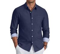 COOFANDY Camice Uomo Manica Lunga Camicia Uomo Elegante Camicie Casual da Lavoro Uomo