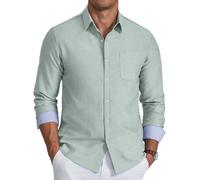COOFANDY Camice Uomo Manica Lunga Camicia Uomo Elegante Camicie Casual da Lavoro Uomo