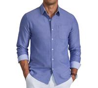 COOFANDY Camice Uomo Manica Lunga Camicia Uomo Elegante Camicie Casual da Lavoro Uomo