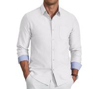 COOFANDY Camice Uomo Manica Lunga Camicia Uomo Elegante Camicie Casual da Lavoro Uomo