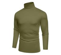 COOFANDY Lupetto Uomo Maglia Collo Alto Sottile Slim Fit Manica Lunga Basic Sottogiacca Autunno Inverno T-Shirt Tops Verde L