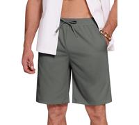 COOFANDY Pantaloncini da Uomo Estivi e Leggeri, Bermuda Casual ed Eleganti con Vita Elastica, Shorts Traspiranti per Ogni Occasione Grigio Scuro XL