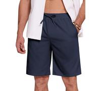 COOFANDY Pantaloncini da Uomo Estivi e Leggeri, Bermuda Casual ed Eleganti con Vita Elastica, Shorts Traspiranti per Ogni Occasione Blu Navy XL