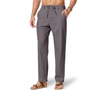 COOFANDY Pantaloni da uomo in cotone e lino, pantaloni estivi con coulisse in vita elasticizzata pantaloni casual da spiaggia pantaloni leggeri
