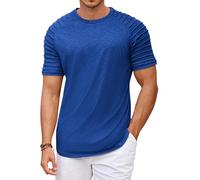 COOFANDY T-Shirt Uomo Estate Fitness Tee Girocollo Top di Base per Gli Uomini Traspirante, Blu XL