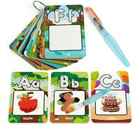 Coogam Carte dell'alfabeto da colorare ad acqua, flashcard per pittura ad acqua, disegno 26 lettere ABC parole, giocattolo educativo per l'apprendimento regalo per bambini di 3 4 5 anni