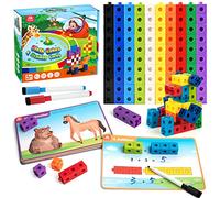 Coogam Cubi Matematici, Manipolativi Blocchi Conteggio Numerici con Attività Scatto Collegamento Cubo Matematica Giocattolo da Costruzione Regalo per l'apprendimento della Scuola Materna Prescolare