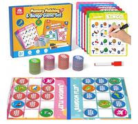 Coogam Gioco con alfabeto e bingo, gioco ABC per l'apprendimento, attività di riconoscimento dei modelli a colori, giocattolo regalo per bambini in età prescolare 3-4-5 anni