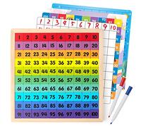 Coogam Legno Matematica Centinaia Tavola 1-100 Numeri Apprendimento Giocattoli educativi Colorato Montessori Conteggio Gioco da Tavolo per Scuola Materna 3 4 5 Anni Ragazzi Ragazze