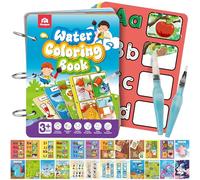 Coogam Libro occupato da colorare ad acqua e giocattolo per pittura ad acqua senza misurazione, set di 12 scarabocchi su entrambi i lati per cestino pasquale, regali educativi per l'apprendimento per