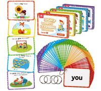 Coogam Sight Words Educational Flashcards - 220 Dolch Sightwords Game con immagini e frasi, carte di lettura per l'apprendimento dell'alfabetizza