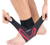 Coogime 2 Pcs Supporto Caviglia, cavigliera calcio, tutore caviglia regolabile, benda per fascite plantare, cavigliera sportiva per distorsione, cavigliera traspirante (Red, XL(EU:46-48))