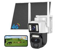 COOHILIGH 4G LTE Cellular Solar Powered Security Camera Wireless Outdoor, No WiFi Dual Lens Camera, 360 Live View, 2K Color Night Vision, AI PIR Motion Sensor, 2-Way Audio, Built in SIM Card