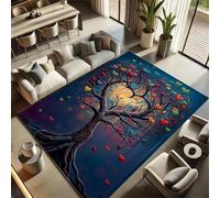 Cooiiye Tappeto per Soggiorno,40x120 cm Grande Moderno Tappeto Soggiorno lavabile, Antiscivolo da Camera da letto Tappeto per Casa, Ufficio Decorazione,Albero dell'amore fantasy