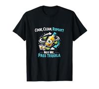 Cook Clean Repeat Not Me Pass Tequila Party Crew Maglietta