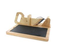 COOK CONCEPT Affettatrice Manuale per Salumi e Formaggi con Piastra in Ardesia Rimovibile, Beige/Nera