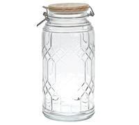 Cook Concept Barattolo Conservazione Coperchio bambù 2,7 L Trasparente | Vetro, barattolo di conservazione, coperchio bambù, 2,7 litri, contenimento cucina, trasparente