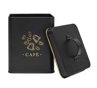 COOK CONCEPT Barattolo in Metallo per caffè Ermetico Nero e Oro 1 L | Metallo robusto, ermetico, conservazione caffè alimenti secchi, design chic nero e oro, capacità 1 L, cucina