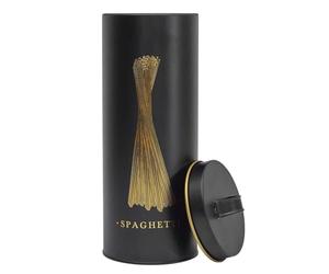 COOK CONCEPT, BT6814, Elegante Scatola in Metallo per Spaghetti, Design Moderno, Protezione ottimale Contro l'umidità, Facile da Pulire, capienza generosa, ermetica, Nero e Oro, 1,5L