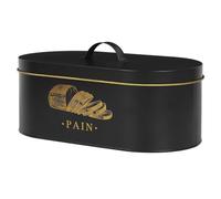 COOK CONCEPT, BT6818, Portapane in Metallo Nero e Oro, Design Elegante, capacità ottimale per Pane e Baguette, conservazione ermetica, Facile da Pulire, Taglia XL, Colore Nero/Oro
