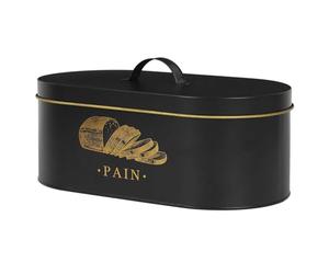 Cook Concept, BT6818, Portapane in Metallo Nero e Oro, Design Elegante, capacità ottimale per Pane e Baguette, conservazione ermetica, Facile da Pulire, Taglia XL, Colore Nero/Oro