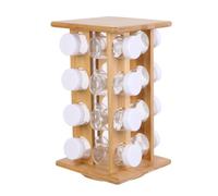 COOK CONCEPT Espositore per Spezie 16 Vasetti in Bambù Marrone | Bambù, espositore per spezie, 16 vasetti inclusi, riponimento cucina, design naturale, salvaspazio, marrone, 31 cm