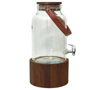 COOK CONCEPT Fontana per Bevande in Vetro 6 L Supporto Legno e Rubinetto | Vetro, capacità 6 L, supporto in legno, rubinetto di servizio, ampia apertura, ricevimenti famiglie, cocktail succhi