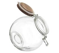 COOK CONCEPT, KA0367, Barattolo portaoggetti in Vetro Trasparente con Tappo in Acacia, Design Moderno ed Elegante, ermetico, Ideale per Pasta, Frutta secca, spezie - 1L, Naturale