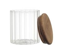 COOK CONCEPT, KA0377, Barattolo portaoggetti in Vetro Trasparente con Coperchio in Acacia, Design Moderno e Pratico, Ideale per Alimenti e Oggetti Vari, 50 cl, Naturale