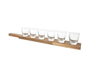 COOK CONCEPT, KA0391, Set sparatutto in Vetro Trasparente con Tagliere in Acacia, Ideale per Le tue Serate, Pratico ed Elegante, Facile da Pulire - Formato: 3 olore: Trasparente, Oro